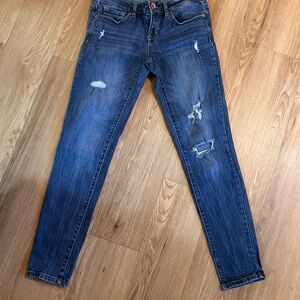 Aeropostale Medium Blue Ripped Distressed Skinny Jeans Size 4 Lola Jegging